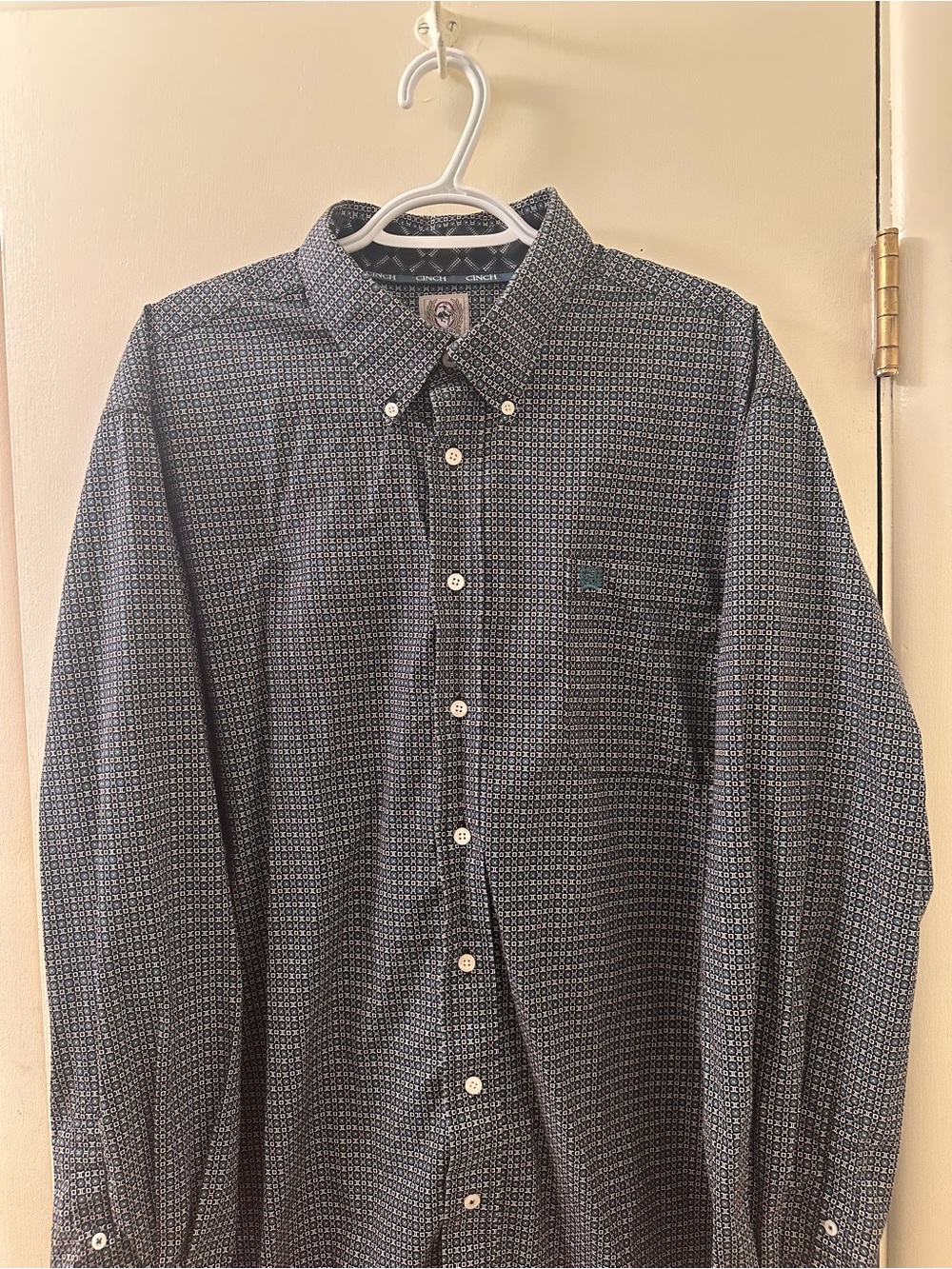 Cinch Men's Navy Mini Geo Button-Down Shirt